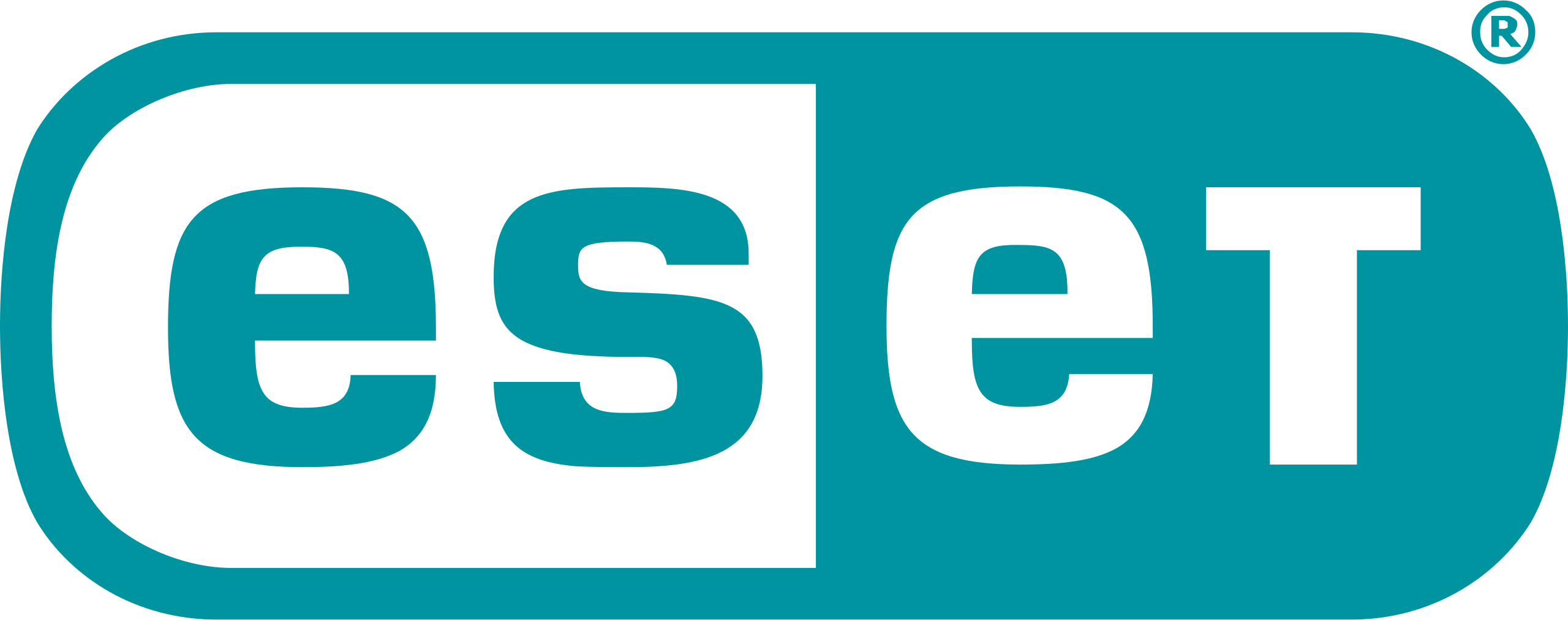 Logo von Eset Partner von SAC GmbH, ein hellblaues Rechteck mit abgerundeten Ecken. Auf der linken Seite "es" in einem weißen Hintergrund in hellblauer Schrift. Auf der rechten Seite in weißer Schrift auf hellblauen hintergrund