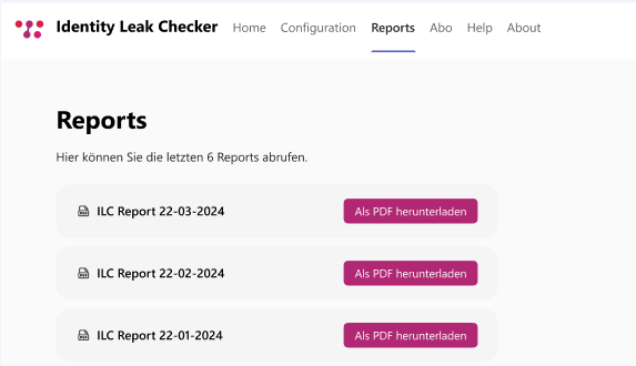 SAC_beitragsbild_ILC_1 Screenshot der Reporting Optionen des ILC und der Möglichkeit diese als PDF herunter zu laden